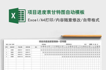 项目进度表甘特图自动模板