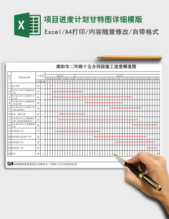 项目进度计划甘特图详细模版
