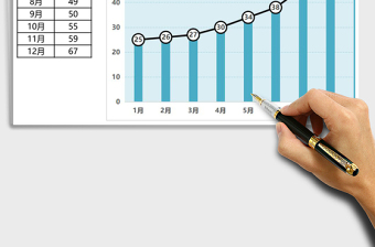 通用图表模板带标记线的月份对比折线图