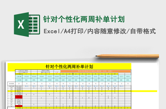 针对个性化两周补单计划