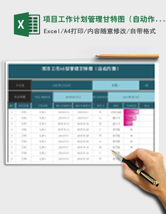 项目工作计划管理甘特图（自动作图）