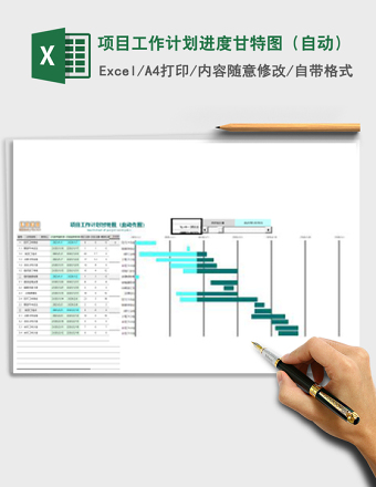 项目工作计划进度甘特图（自动）