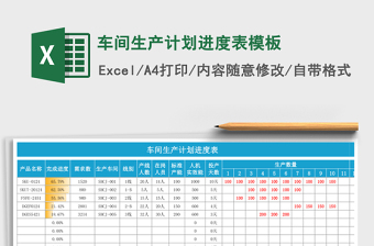 车间生产计划进度表模板