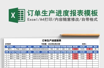 订单生产进度报表模板