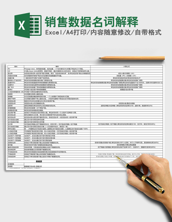 销售数据名词解释