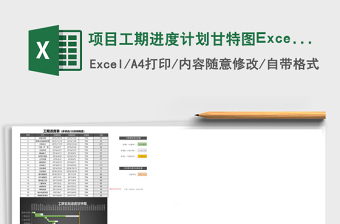项目工期进度计划甘特图excel模板