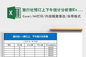 旅行社预订上下午统计分析表Excel模板