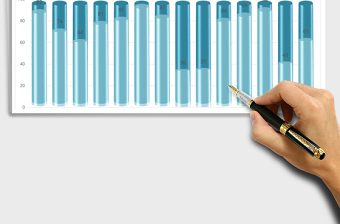 容量库存情况统计精美形象柱状图excel表格下载