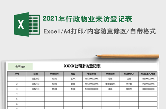 2025年行政物业来访登记表
