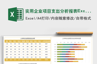 实用企业项目支出分析报表Excel模板