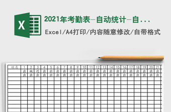 2025年考勤表-自动统计-自动显示当日