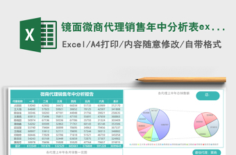 2025镜面微商代理销售年中分析表excel模板