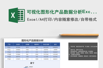 可视化图形化产品数据分析Excel模板