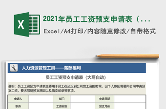 员工工资预支申请表（大写自动）