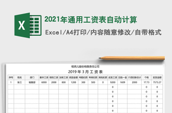 2025年通用工资表自动计算