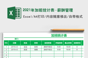 2025年加班统计表-薪酬管理