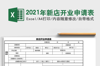 2025年新店开业申请表