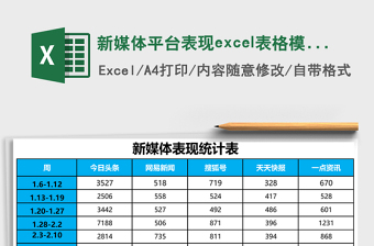 新媒体平台表现excel表格模板