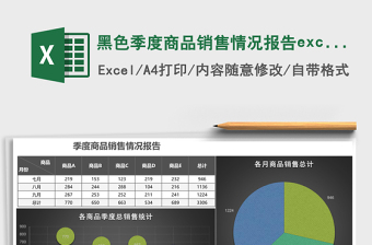 2025黑色季度商品销售情况报告excel模板