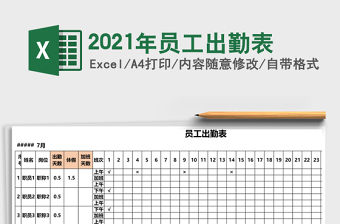 2025年员工出勤表
