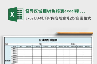 督导区域周销售报表excel模板