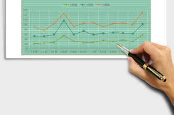 2025时尚简约堆积折线图excel模板