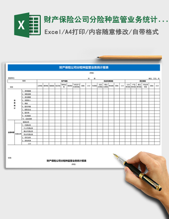 2025财产保险公司分险种监管业务统计报表Excel表格