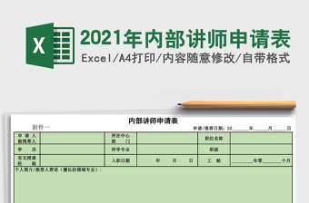 2025年内部讲师申请表