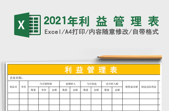 2025年利 益 管 理 表