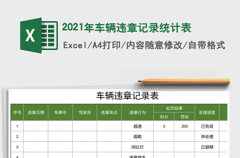 2025年车辆违章记录统计表