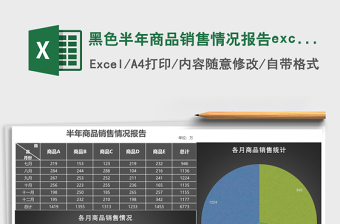 2025黑色半年商品销售情况报告excel模板