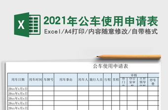 2025年公车使用申请表