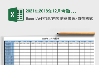2025年2018年12月考勤表-分类统计