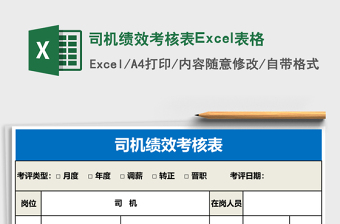 司机绩效考核表Excel表格