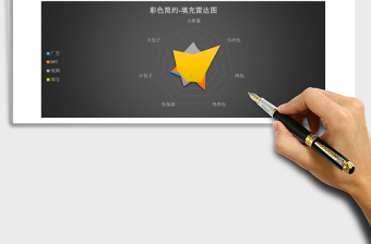 2025黑色简约填充雷达图excel模板