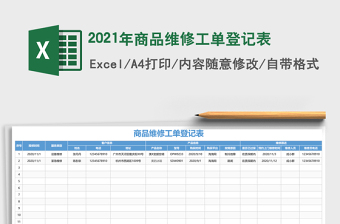 2025年商品维修工单登记表
