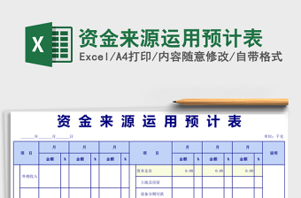 2025资金来源运用预计表