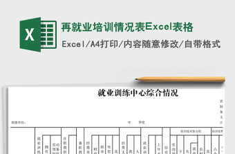 再就业培训情况表Excel表格