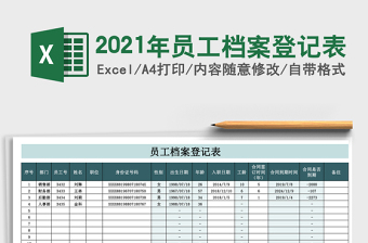 2025年员工档案登记表