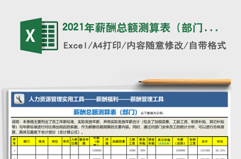 2025年薪酬总额测算表（部门）
