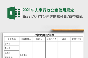 2025年人事行政公章使用规定表