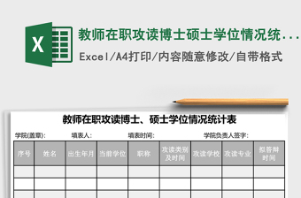 教师在职攻读博士硕士学位情况统计表
