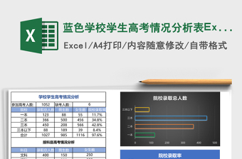 2025蓝色学校学生高考情况分析表Excel模板