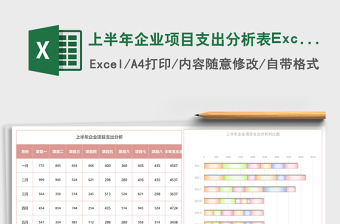 2025上半年企业项目支出分析表Excel模板