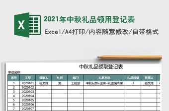 2025年中秋礼品领用登记表