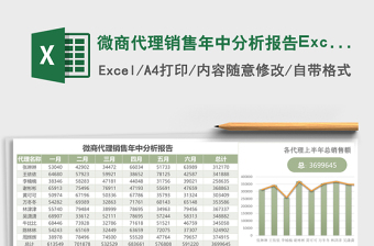 微商代理销售年中分析报告Excel模板简