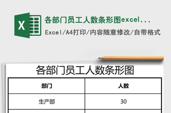 各部门员工人数条形图excel模板