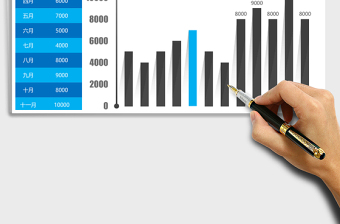 全年月度销售额可视表Excel模板