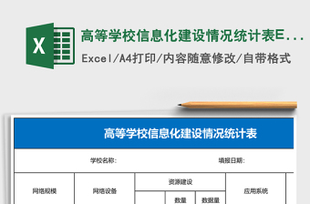 2025高等学校信息化建设情况统计表Excel模板