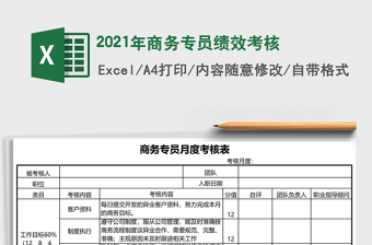 商务专员绩效考核
